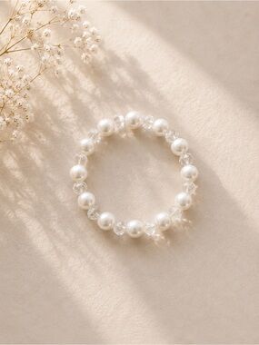 Pearl & Crystal Stretch Bracelet - Women Jewelry